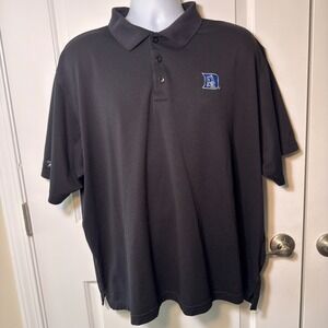 Antigua Duke Blue Devils Mens XXL Polo Shirt Black Short Sleeve Pique P00101